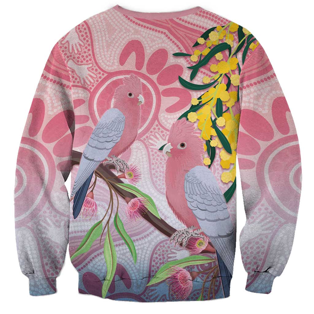 Australia Galah Sweatshirt Gumblossoms Golden Wattle Aboriginal Art
