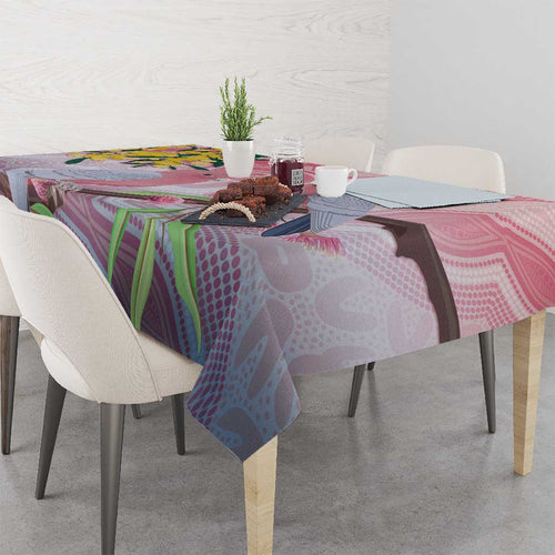 Australia Galah Tablecloth Gumblossoms Golden Wattle Aboriginal Art