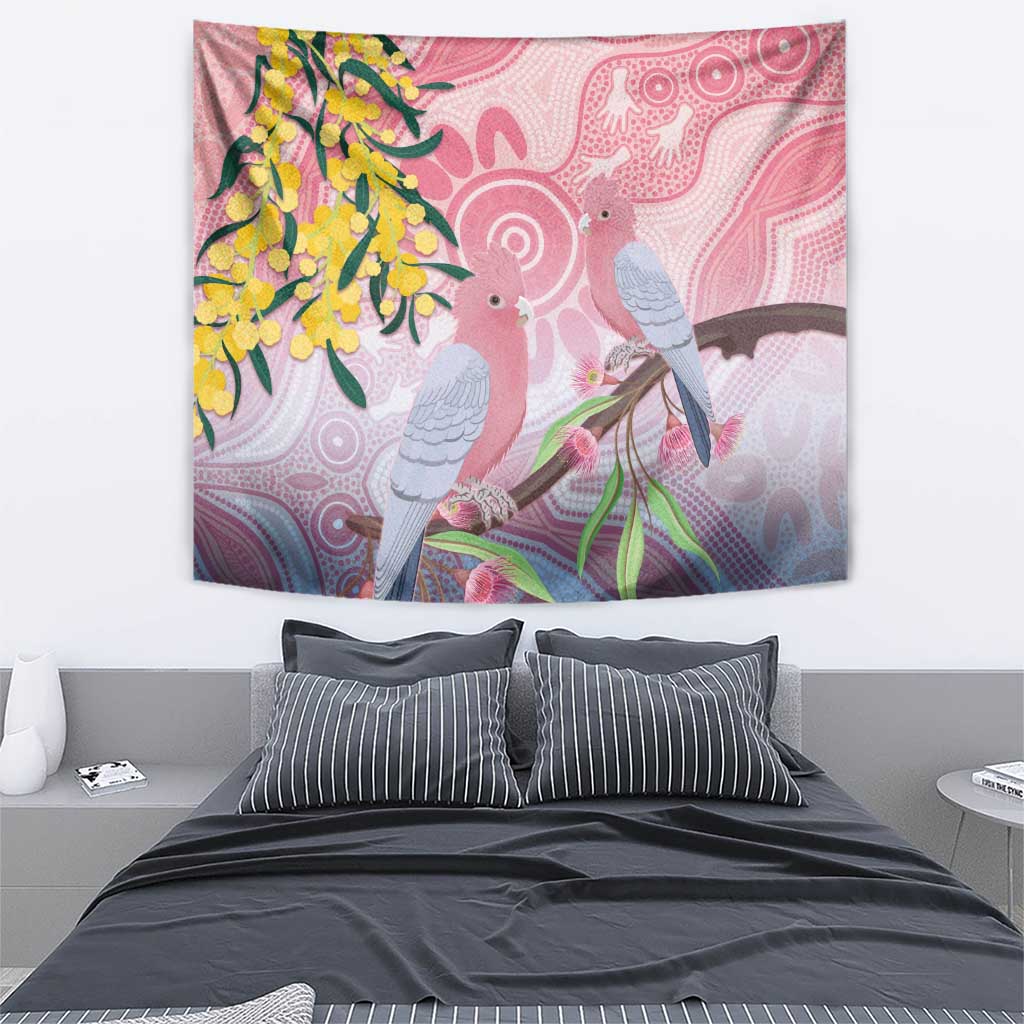 Australia Galah Tapestry Gumblossoms Golden Wattle Aboriginal Art