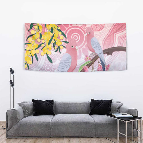 Australia Galah Tapestry Gumblossoms Golden Wattle Aboriginal Art