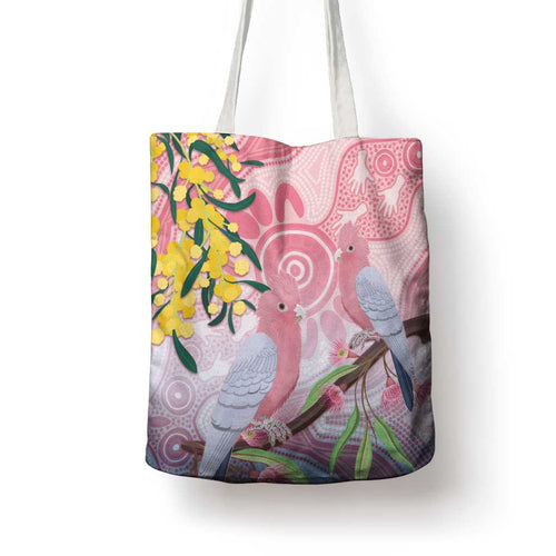 Australia Galah Tote Bag Gumblossoms Golden Wattle Aboriginal Art - Aussie Hoodie