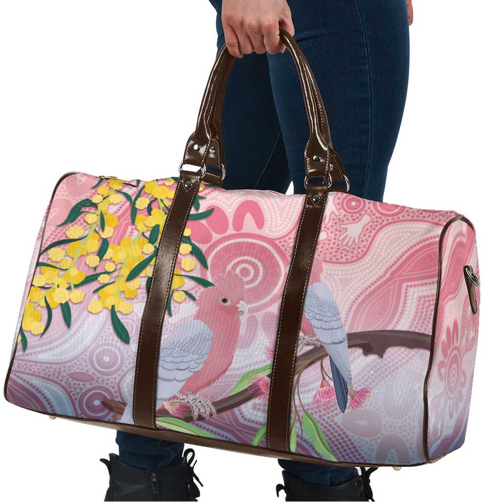 Australia Galah Travel Bag Gumblossoms Golden Wattle Aboriginal Art - Aussie Hoodie