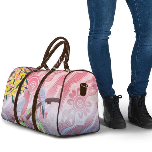 Australia Galah Travel Bag Gumblossoms Golden Wattle Aboriginal Art - Aussie Hoodie