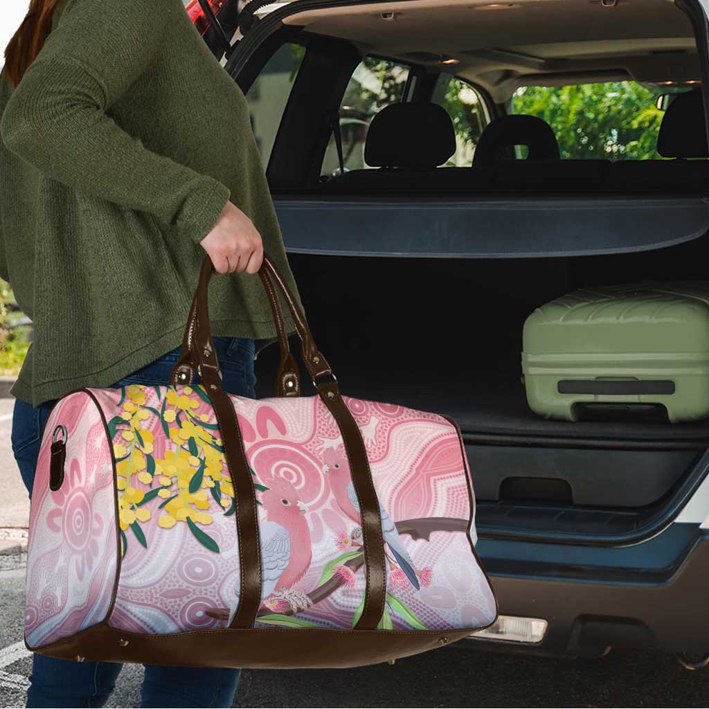Australia Galah Travel Bag Gumblossoms Golden Wattle Aboriginal Art - Aussie Hoodie