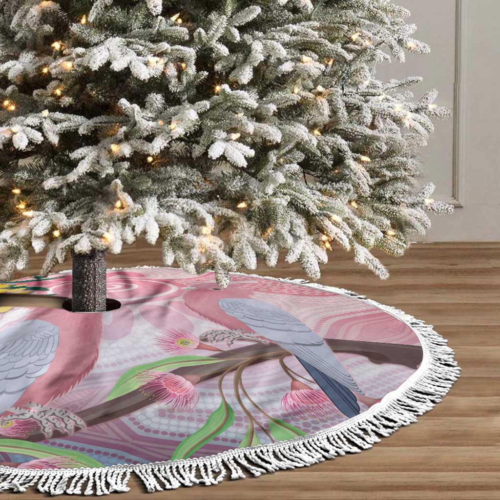 Australia Galah Tree Skirt Gumblossoms Golden Wattle Aboriginal Art - Aussie Hoodie