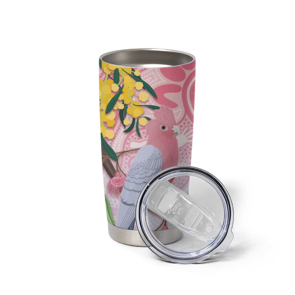 Australia Galah Tumbler Cup Gumblossoms Golden Wattle Aboriginal Art