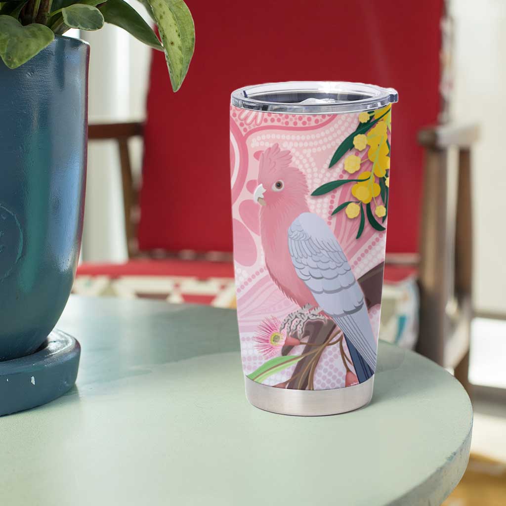 Australia Galah Tumbler Cup Gumblossoms Golden Wattle Aboriginal Art