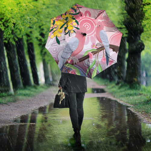 Australia Galah Umbrella Gumblossoms Golden Wattle Aboriginal Art - Aussie Hoodie