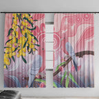 Australia Galah Window Curtain Gumblossoms Golden Wattle Aboriginal Art