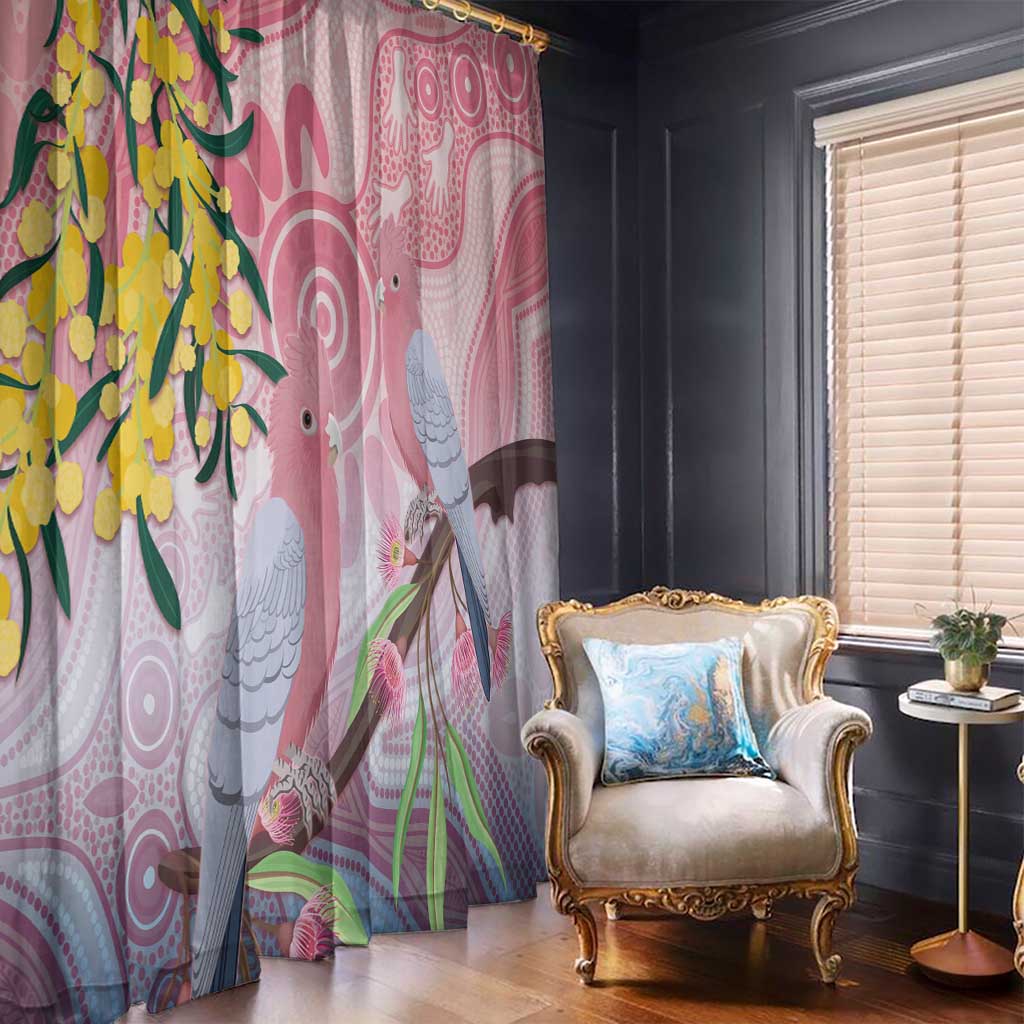 Australia Galah Window Curtain Gumblossoms Golden Wattle Aboriginal Art