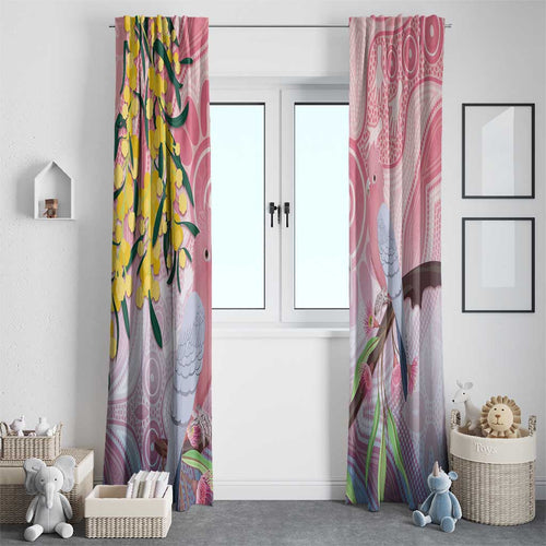 Australia Galah Window Curtain Gumblossoms Golden Wattle Aboriginal Art