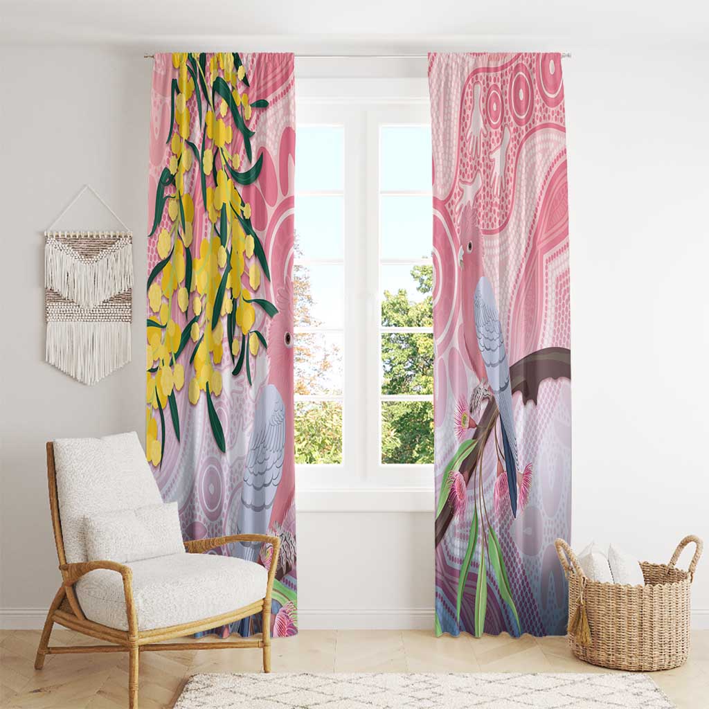 Australia Galah Window Curtain Gumblossoms Golden Wattle Aboriginal Art