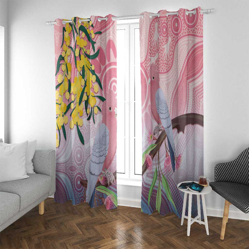 Australia Galah Window Curtain Gumblossoms Golden Wattle Aboriginal Art