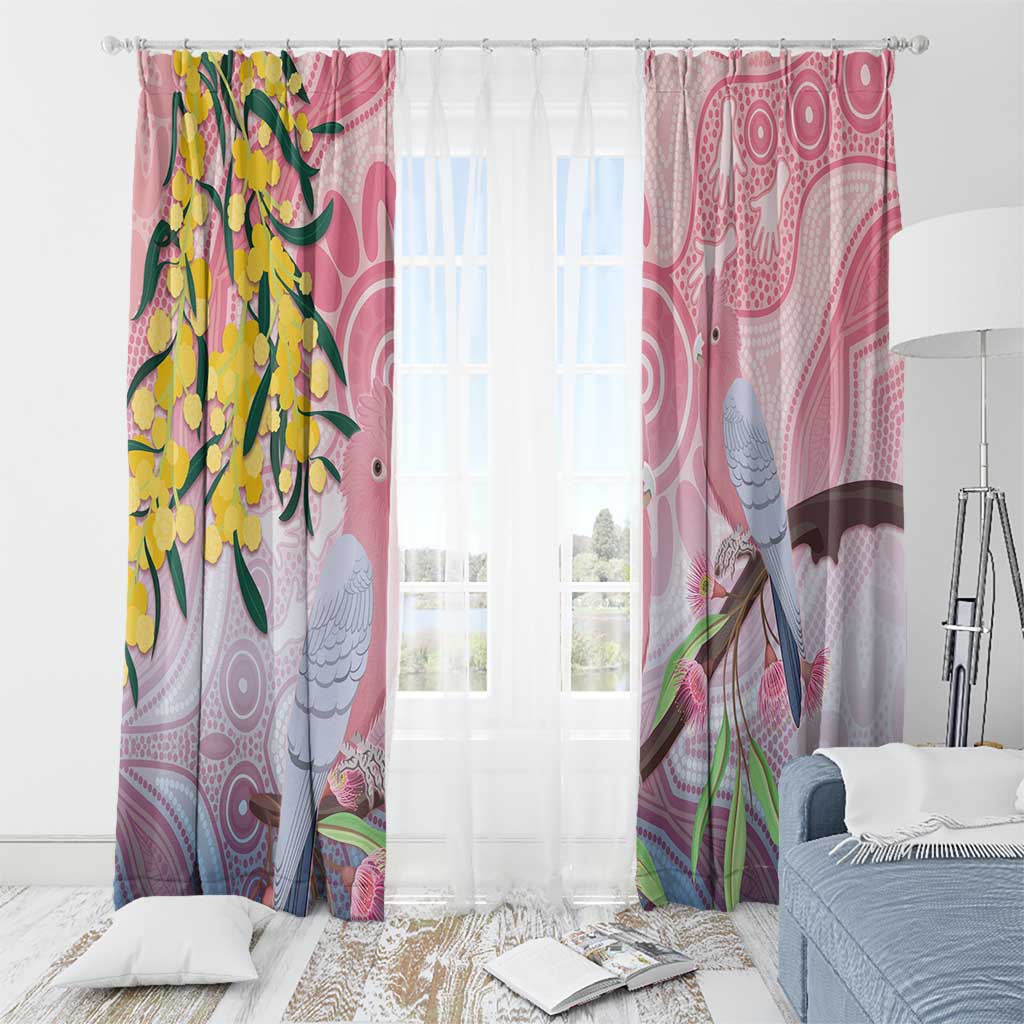 Australia Galah Window Curtain Gumblossoms Golden Wattle Aboriginal Art