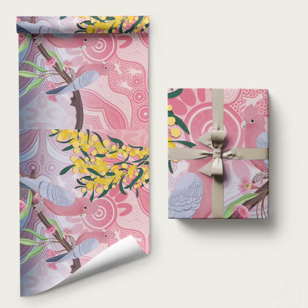 Australia Galah Wrapping Paper Gumblossoms Golden Wattle Aboriginal Art - Aussie Hoodie
