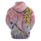 Australia Galah Zip Hoodie Gumblossoms Golden Wattle Aboriginal Art
