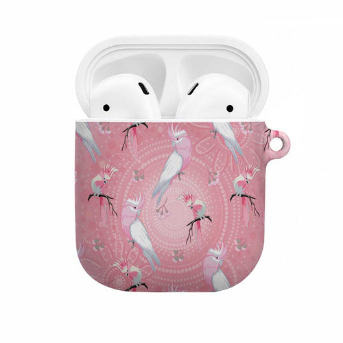 Galah and Gumblossoms Australia AirPods Case Seamless Style Aboriginal Art - Aussie Hoodie
