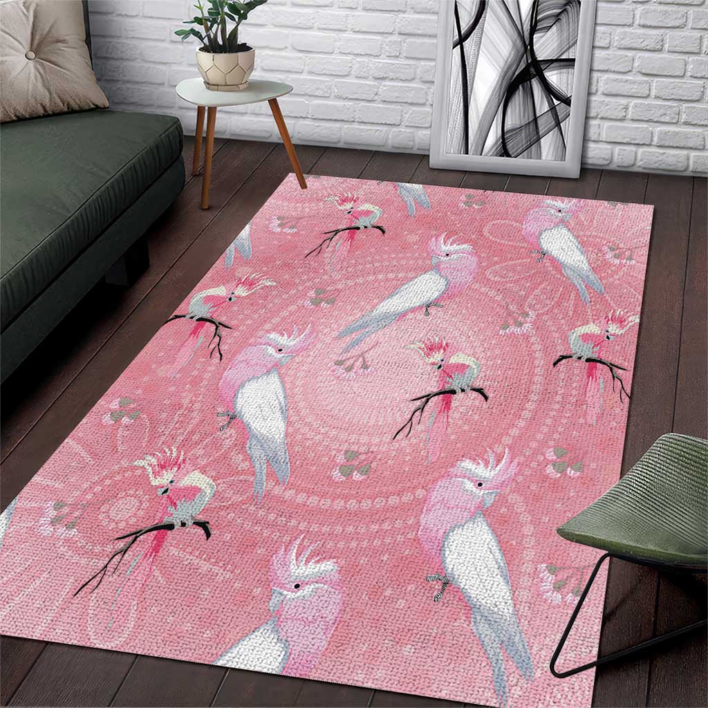 Galah and Gumblossoms Australia Area Rug Seamless Style Aboriginal Art
