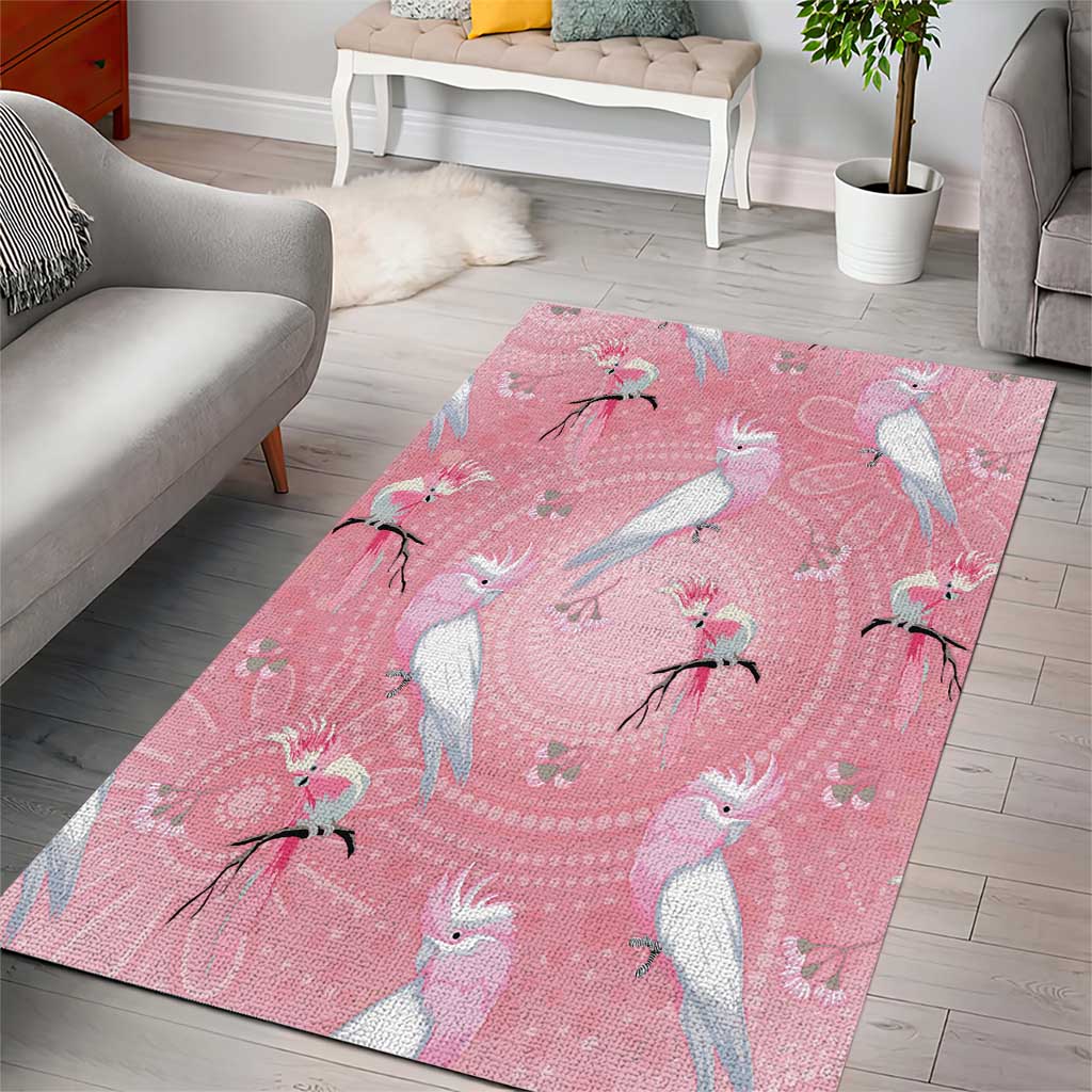 Galah and Gumblossoms Australia Area Rug Seamless Style Aboriginal Art