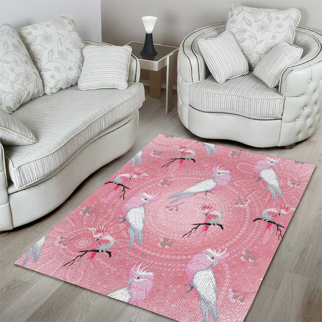 Galah and Gumblossoms Australia Area Rug Seamless Style Aboriginal Art