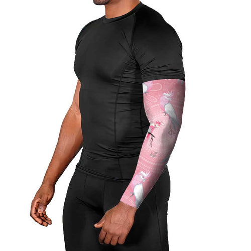 Galah and Gumblossoms Australia Arm Sleeves Seamless Style Aboriginal Art - Aussie Hoodie