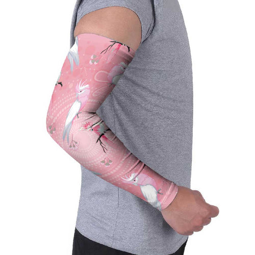 Galah and Gumblossoms Australia Arm Sleeves Seamless Style Aboriginal Art - Aussie Hoodie