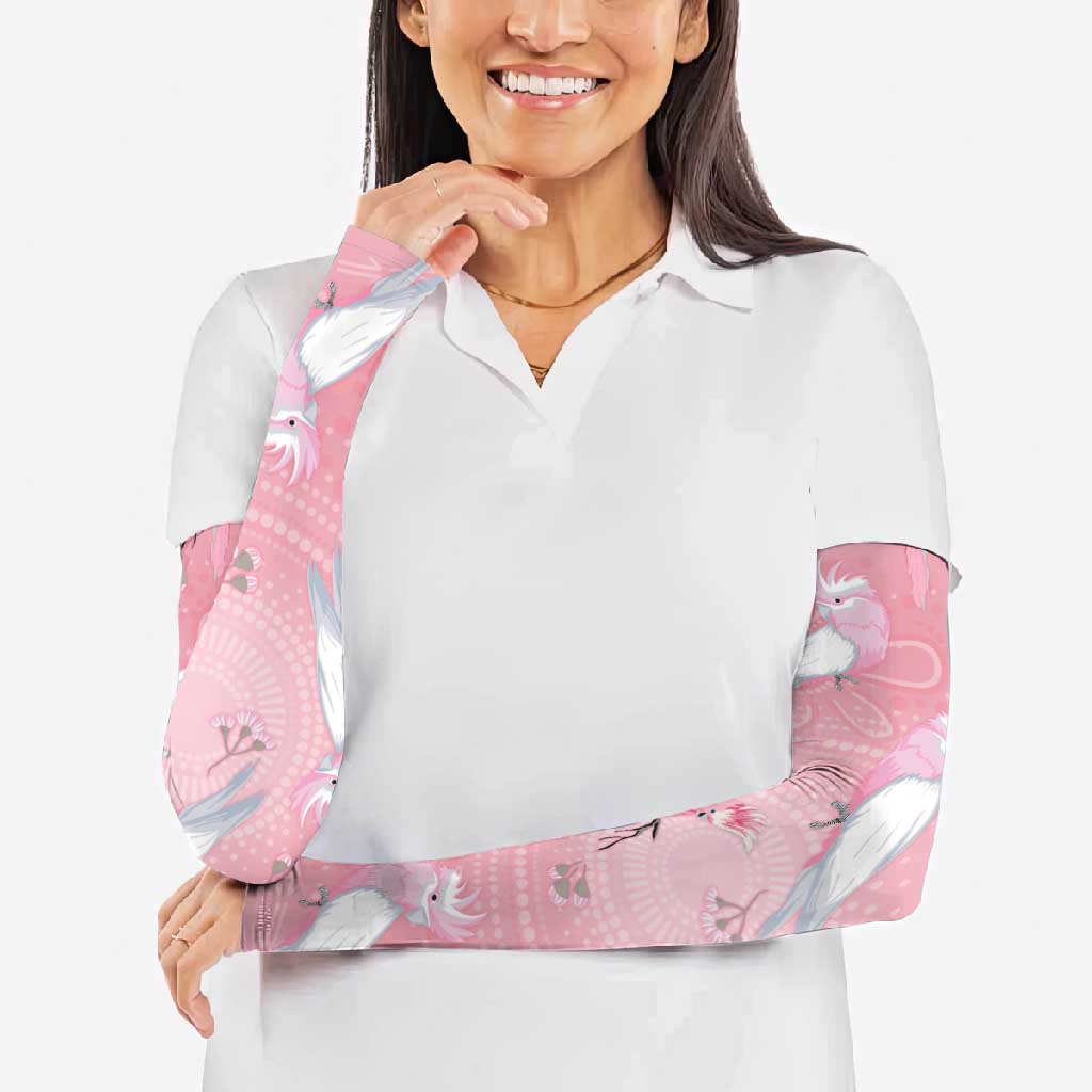 Galah and Gumblossoms Australia Arm Sleeves Seamless Style Aboriginal Art - Aussie Hoodie