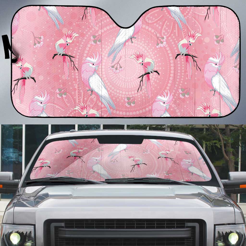 Galah and Gumblossoms Australia Auto Sun Shade Seamless Style Aboriginal Art - Aussie Hoodie
