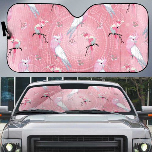 Galah and Gumblossoms Australia Auto Sun Shade Seamless Style Aboriginal Art - Aussie Hoodie