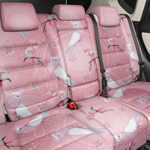 Galah and Gumblossoms Australia Back Car Seat Cover Seamless Style Aboriginal Art