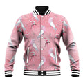 Galah and Gumblossoms Australia Baseball Jacket Seamless Style Aboriginal Art