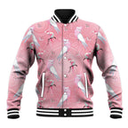Galah and Gumblossoms Australia Baseball Jacket Seamless Style Aboriginal Art