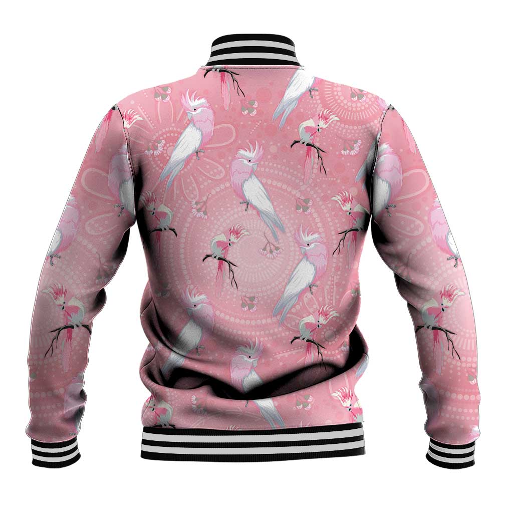Galah and Gumblossoms Australia Baseball Jacket Seamless Style Aboriginal Art