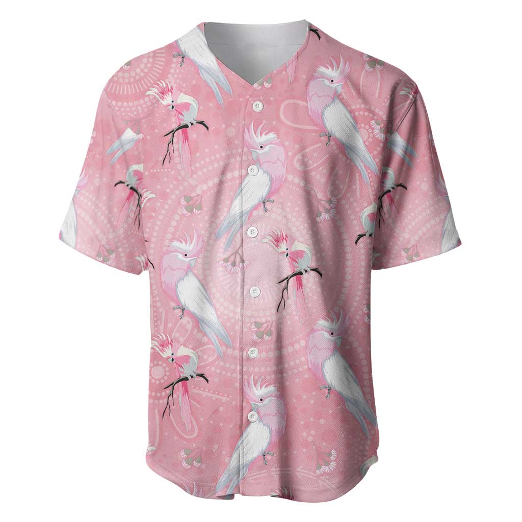 Galah and Gumblossoms Australia Baseball Jersey Seamless Style Aboriginal Art
