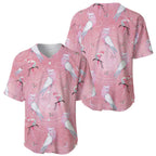 Galah and Gumblossoms Australia Baseball Jersey Seamless Style Aboriginal Art