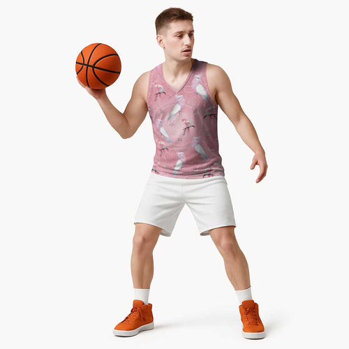Galah and Gumblossoms Australia Basketball Jersey Seamless Style Aboriginal Art - Aussie Hoodie