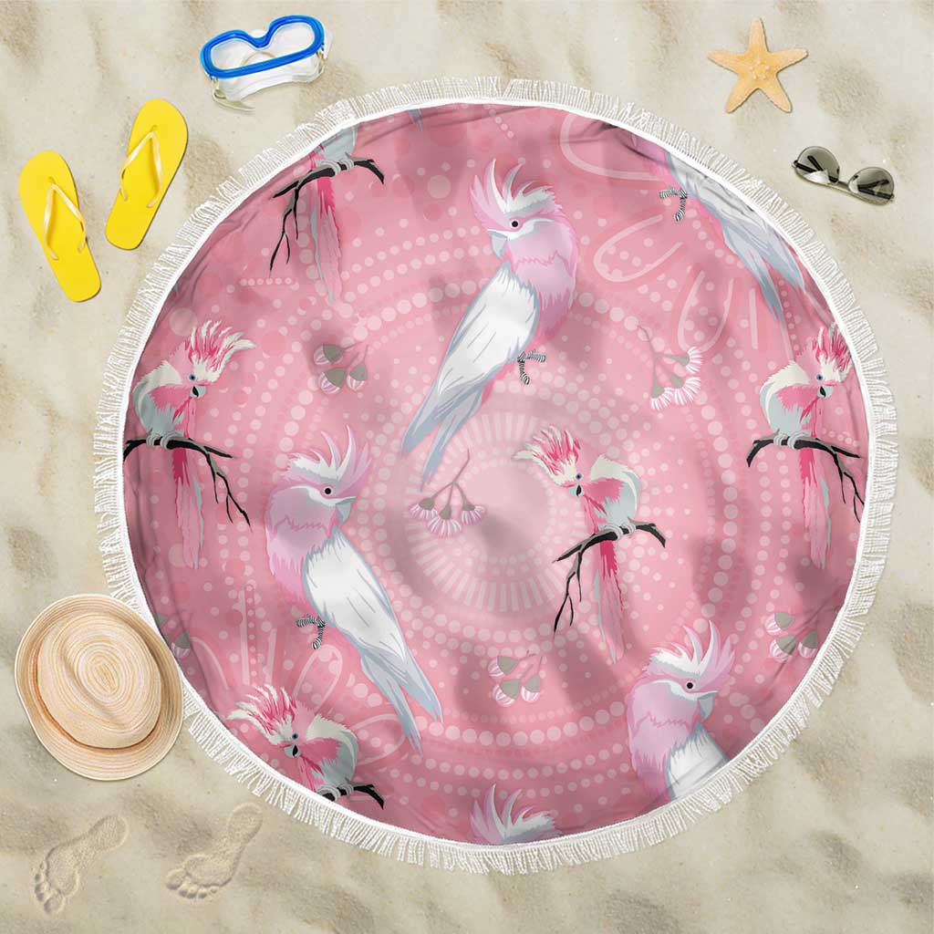 Galah and Gumblossoms Australia Beach Blanket Seamless Style Aboriginal Art