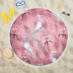 Galah and Gumblossoms Australia Beach Blanket Seamless Style Aboriginal Art