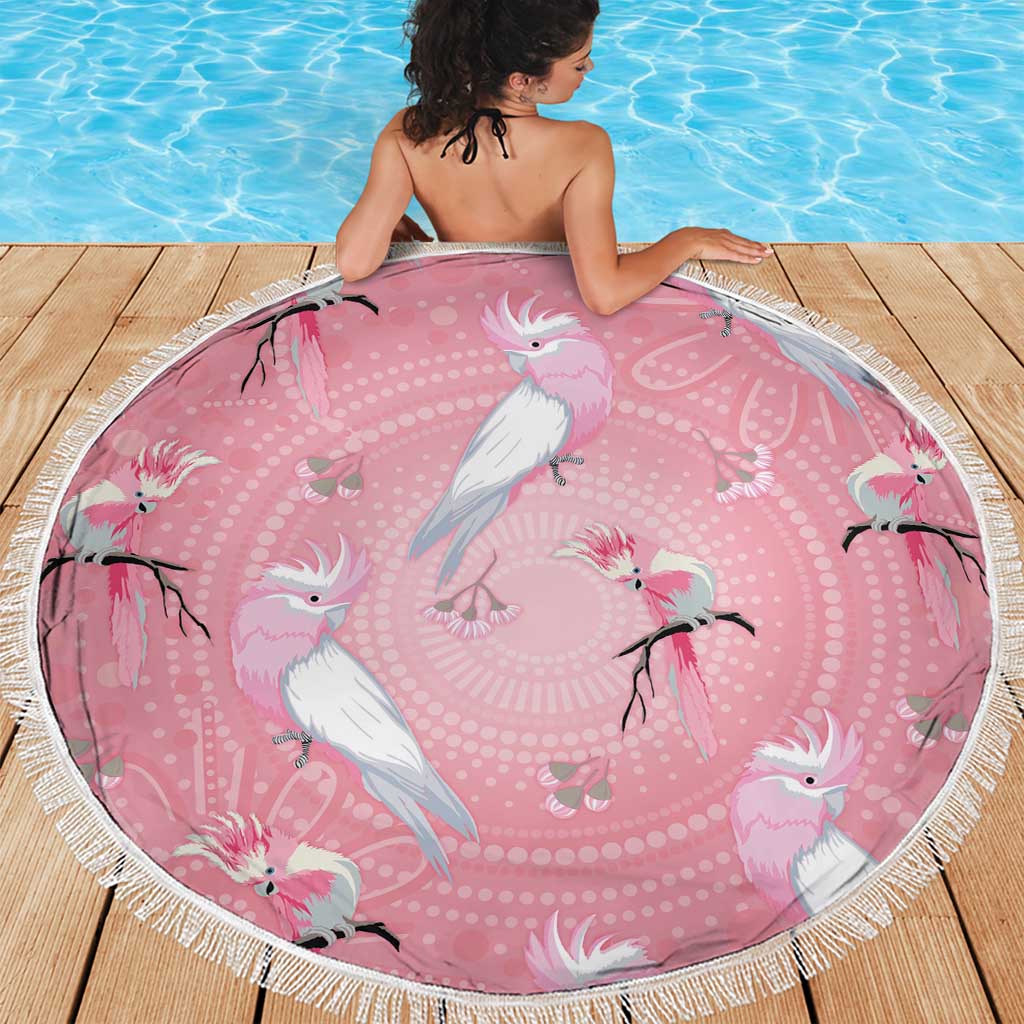 Galah and Gumblossoms Australia Beach Blanket Seamless Style Aboriginal Art