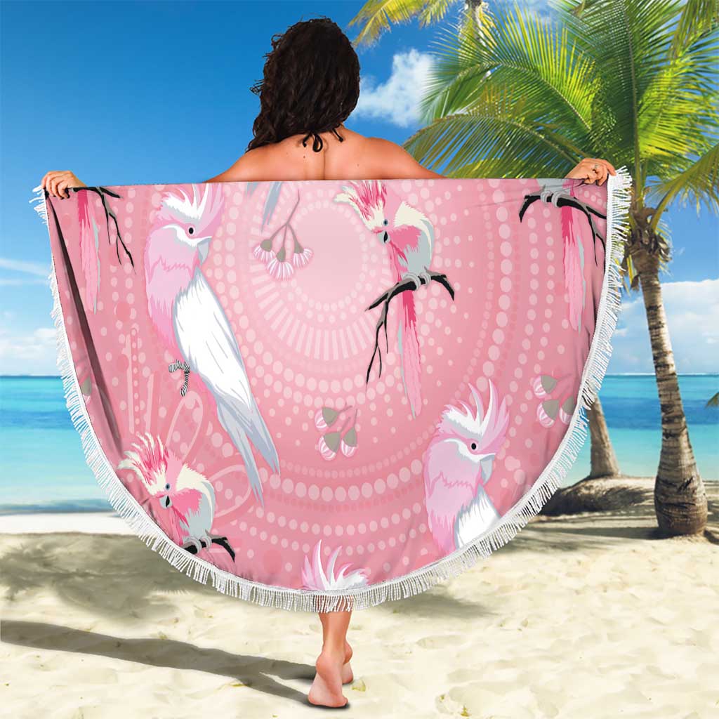 Galah and Gumblossoms Australia Beach Blanket Seamless Style Aboriginal Art
