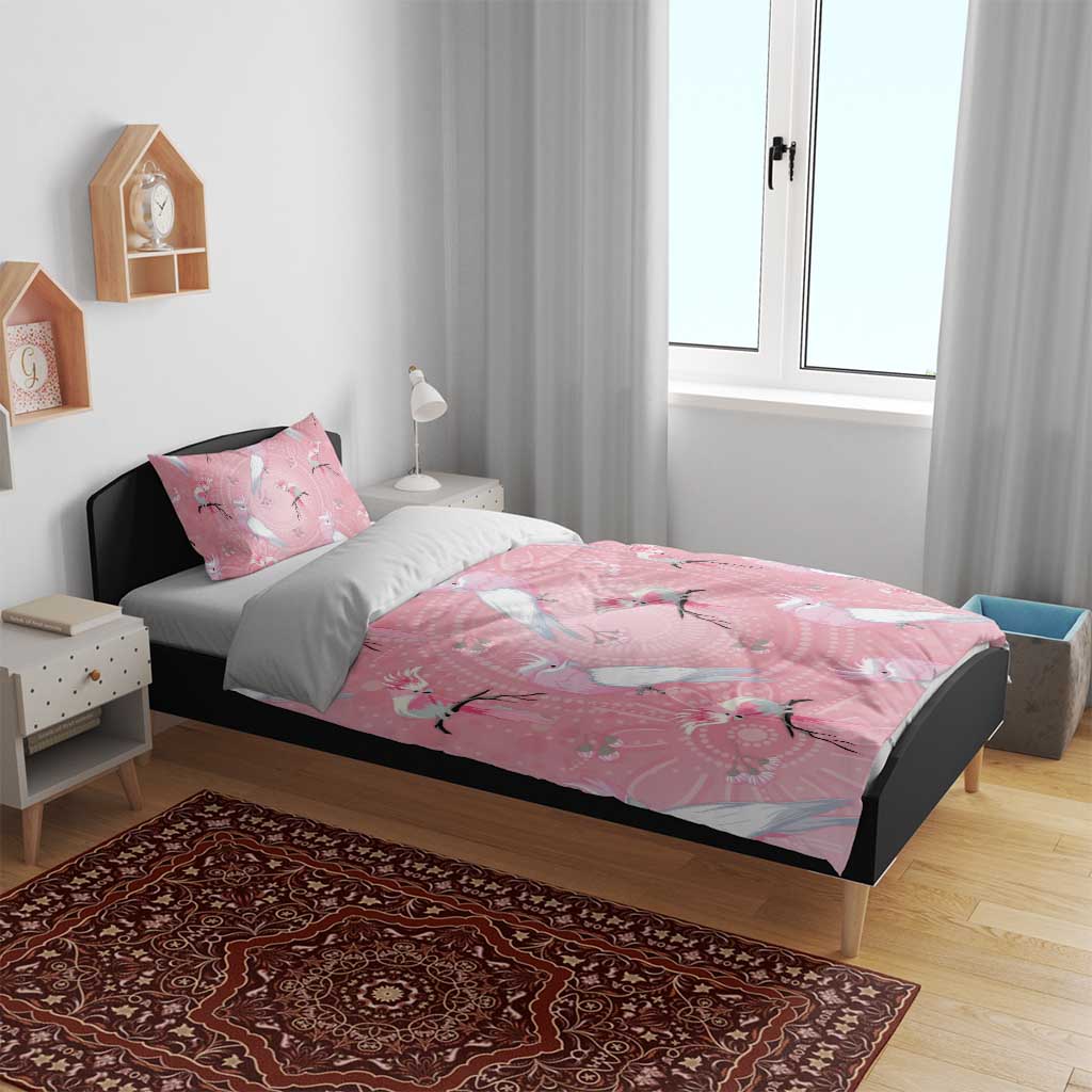 Galah and Gumblossoms Australia Bedding Set Seamless Style Aboriginal Art