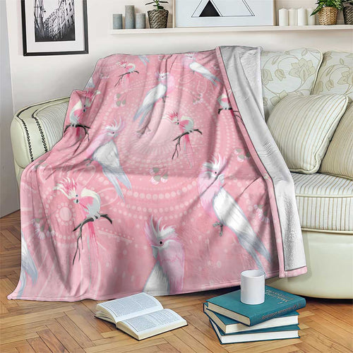 Galah and Gumblossoms Australia Blanket Seamless Style Aboriginal Art