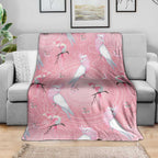 Galah and Gumblossoms Australia Blanket Seamless Style Aboriginal Art