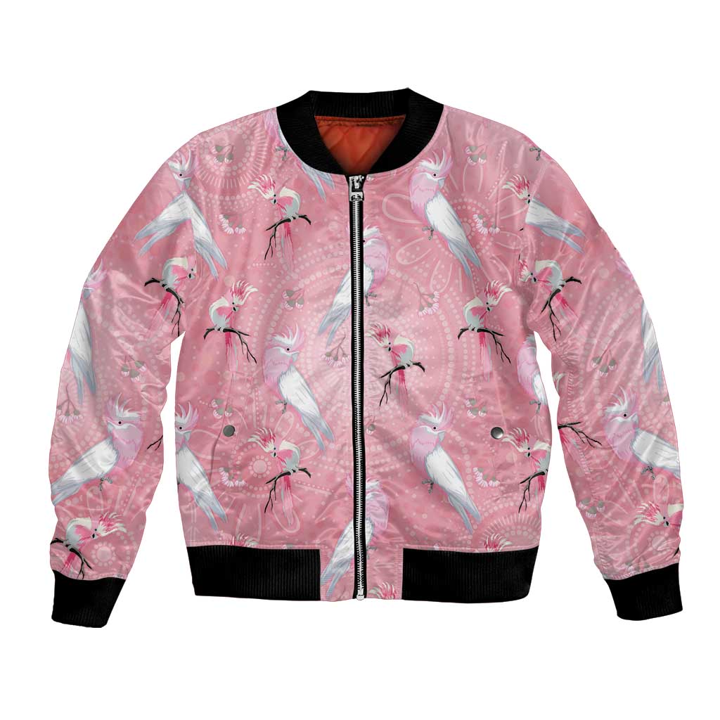 Galah and Gumblossoms Australia Bomber Jacket Seamless Style Aboriginal Art