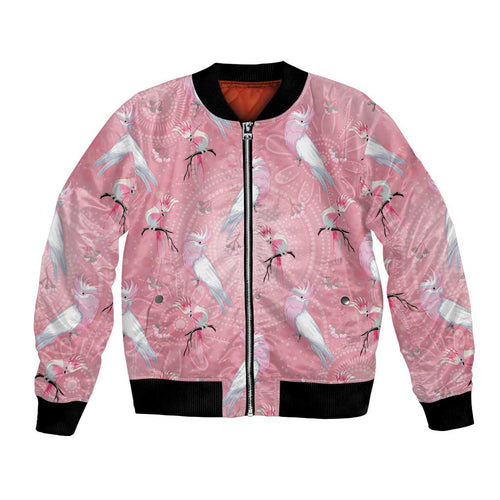 Galah and Gumblossoms Australia Bomber Jacket Seamless Style Aboriginal Art