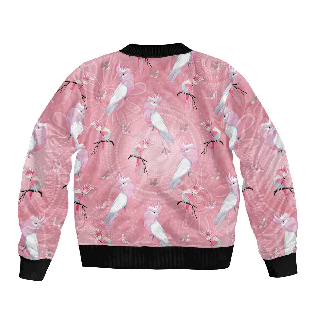 Galah and Gumblossoms Australia Bomber Jacket Seamless Style Aboriginal Art