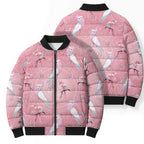 Galah and Gumblossoms Australia Bomber Puffer Jacket Seamless Style Aboriginal Art - Aussie Hoodie