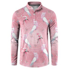 Galah and Gumblossoms Australia Button Sweatshirt Seamless Style Aboriginal Art