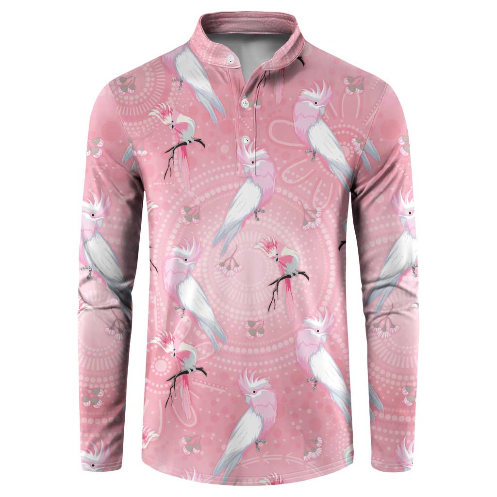 Galah and Gumblossoms Australia Button Sweatshirt Seamless Style Aboriginal Art