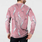 Galah and Gumblossoms Australia Button Sweatshirt Seamless Style Aboriginal Art